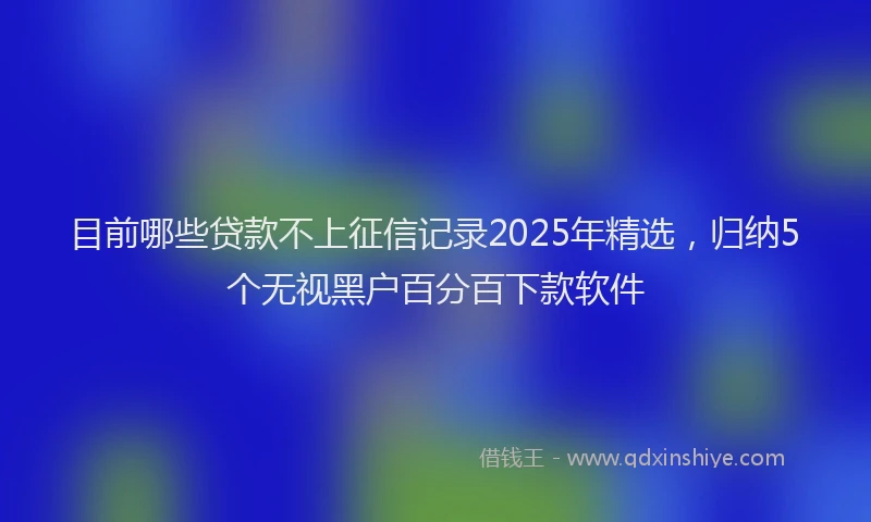 目前哪些贷款不上征信记录2025年精选，归纳5个无视黑户百分百下款软件