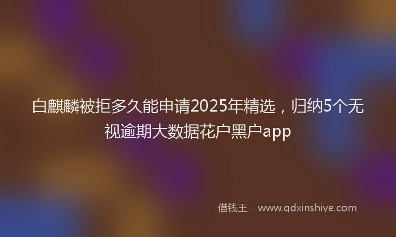 白麒麟被拒多久能申请2025年精选，归纳5个无视逾期大数据花户黑户app