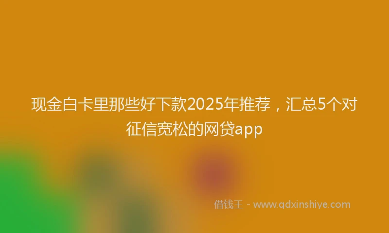 现金白卡里那些好下款2025年推荐，汇总5个对征信宽松的网贷app