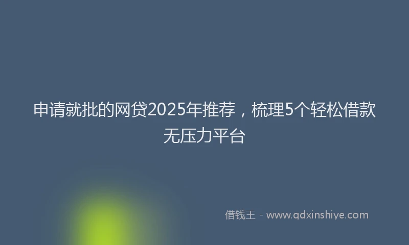 申请就批的网贷2025年推荐，梳理5个轻松借款无压力平台