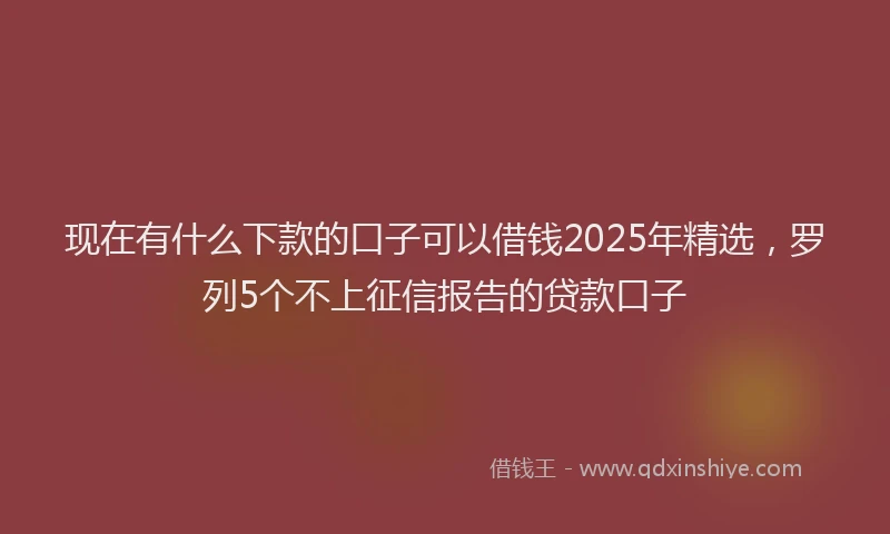 现在有什么下款的口子可以借钱2025年精选，罗列5个不上征信报告的贷款口子