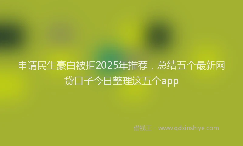 申请民生豪白被拒2025年推荐，总结五个最新网贷口子今日整理这五个app