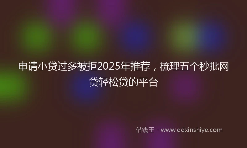 申请小贷过多被拒2025年推荐，梳理五个秒批网贷轻松贷的平台