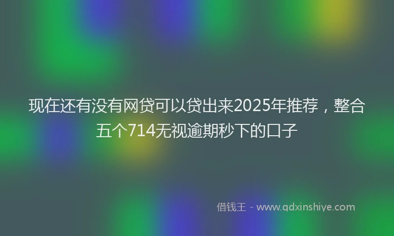 现在还有没有网贷可以贷出来2025年推荐，整合五个714无视逾期秒下的口子
