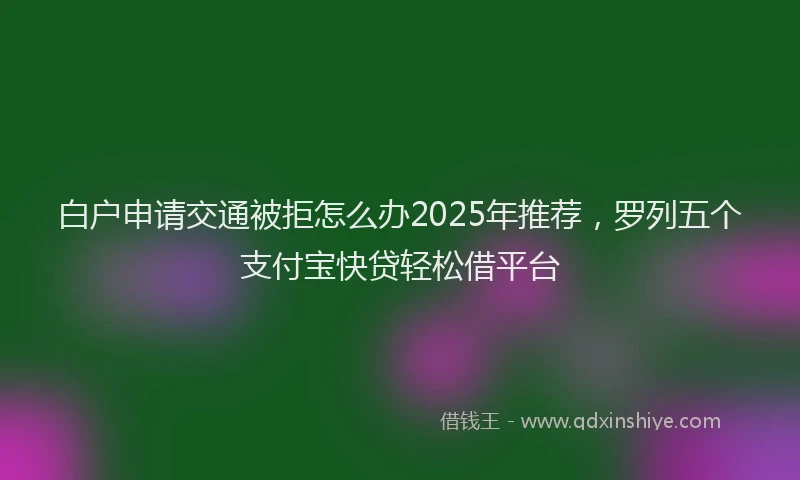 白户申请交通被拒怎么办2025年推荐，罗列五个支付宝快贷轻松借平台