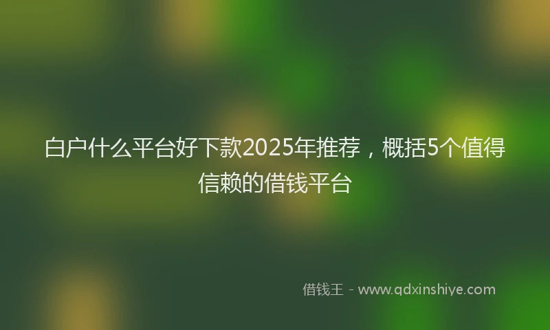 白户什么平台好下款2025年推荐，概括5个值得信赖的借钱平台