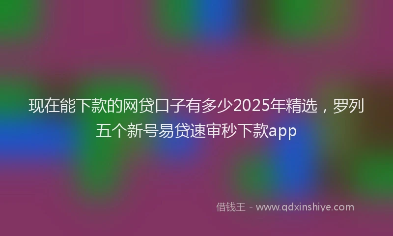 现在能下款的网贷口子有多少2025年精选，罗列五个新号易贷速审秒下款app