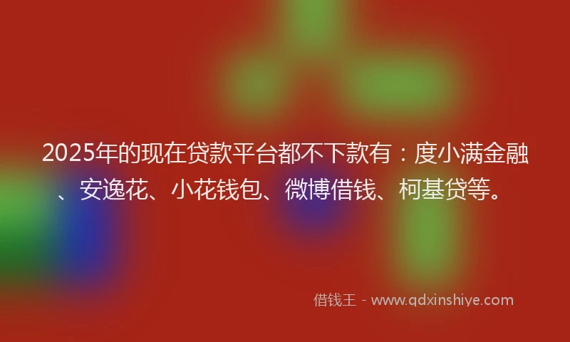 2025年的现在贷款平台都不下款有：度小满金融、安逸花、小花钱包、微博借钱、柯基贷等。