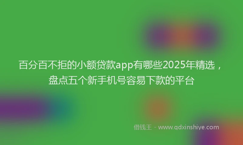 百分百不拒的小额贷款app有哪些2025年精选，盘点五个新手机号容易下款的平台