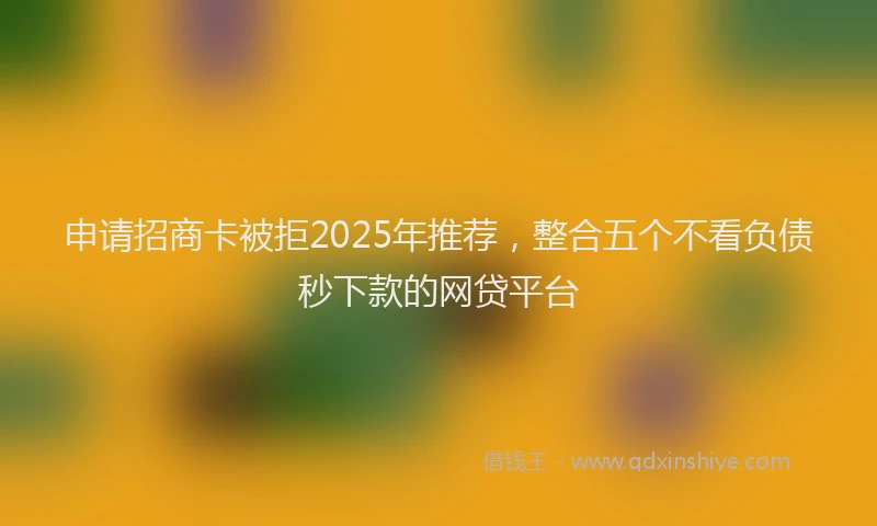 申请招商卡被拒2025年推荐，整合五个不看负债秒下款的网贷平台