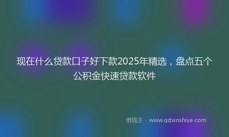 现在什么贷款口子好下款2025年精选，盘点五个公积金快速贷款软件