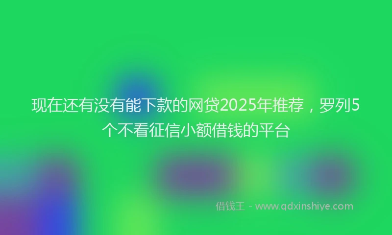 现在还有没有能下款的网贷2025年推荐，罗列5个不看征信小额借钱的平台