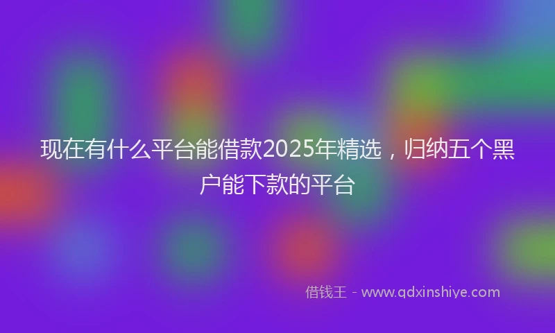 现在有什么平台能借款2025年精选，归纳五个黑户能下款的平台