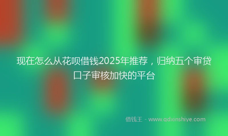 现在怎么从花呗借钱2025年推荐，归纳五个审贷口子审核加快的平台