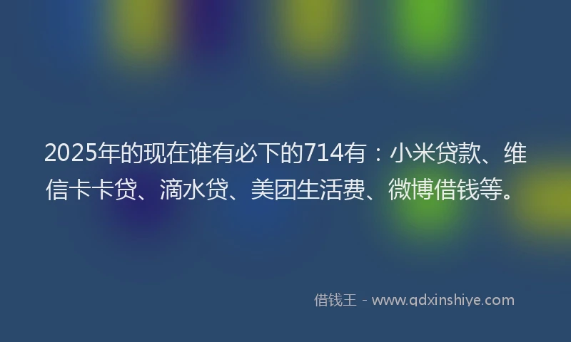 2025年的现在谁有必下的714有：小米贷款、维信卡卡贷、滴水贷、美团生活费、微博借钱等。