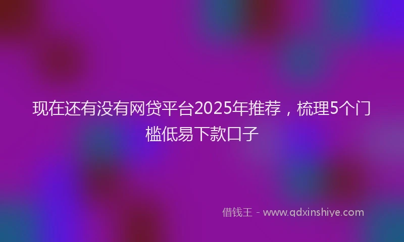 现在还有没有网贷平台2025年推荐，梳理5个门槛低易下款口子