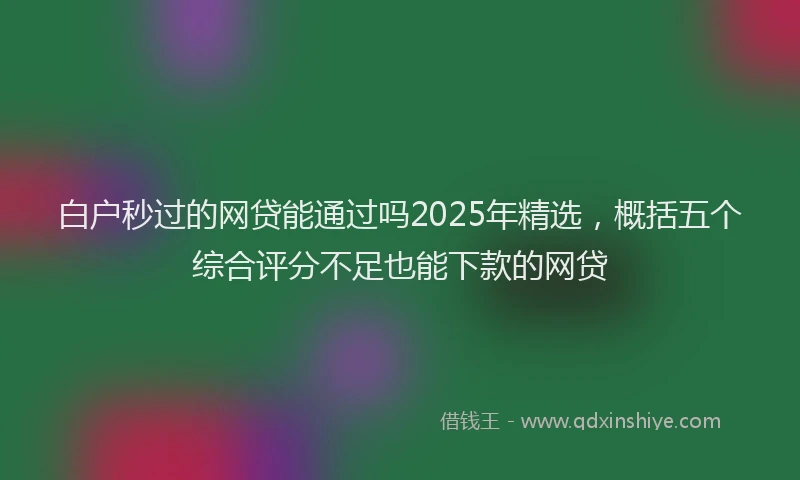 白户秒过的网贷能通过吗2025年精选，概括五个综合评分不足也能下款的网贷