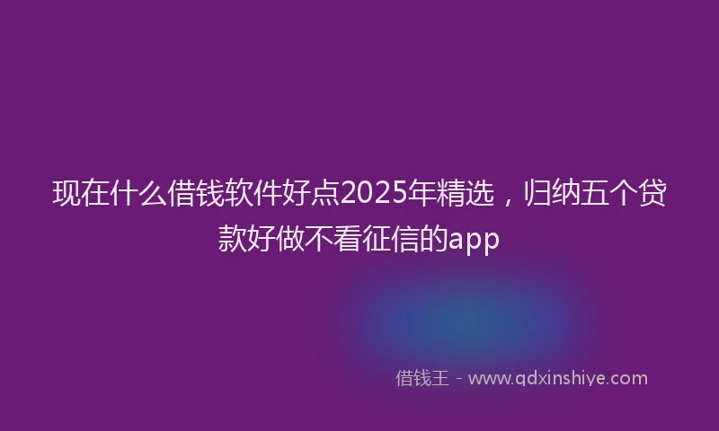 现在什么借钱软件好点2025年精选，归纳五个贷款好做不看征信的app