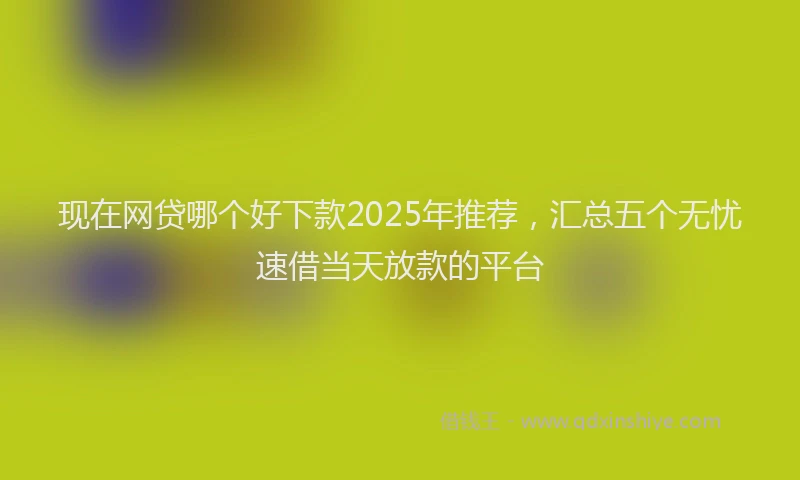 现在网贷哪个好下款2025年推荐，汇总五个无忧速借当天放款的平台
