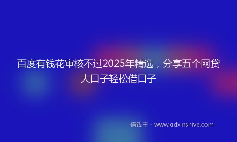 百度有钱花审核不过2025年精选，分享五个网贷大口子轻松借口子