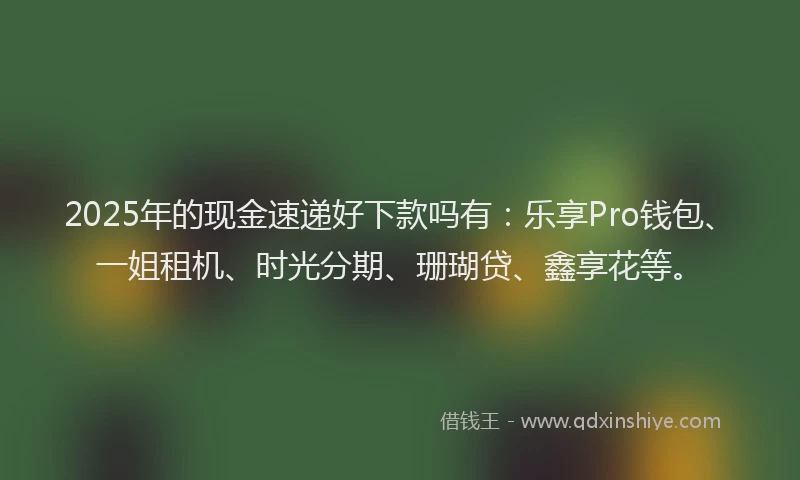 2025年的现金速递好下款吗有：乐享Pro钱包、一姐租机、时光分期、珊瑚贷、鑫享花等。