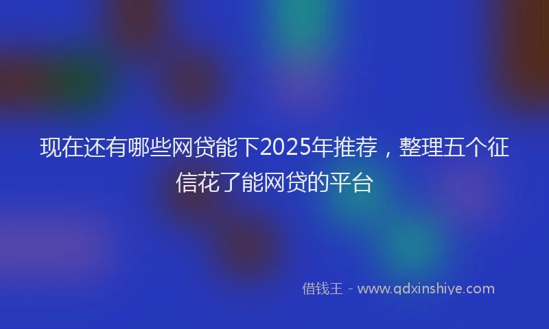 现在还有哪些网贷能下2025年推荐，整理五个征信花了能网贷的平台