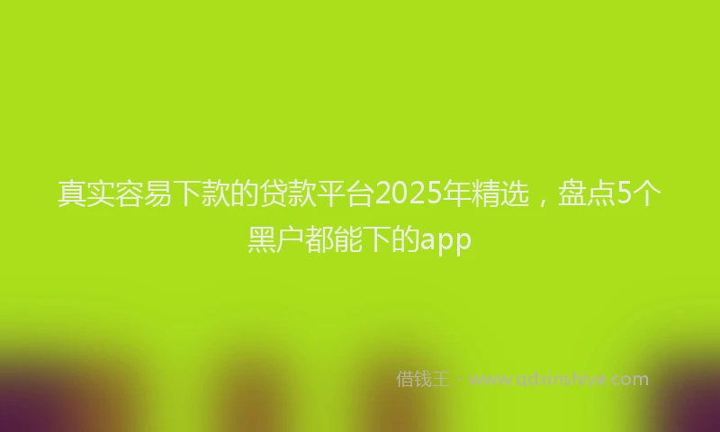 真实容易下款的贷款平台2025年精选，盘点5个黑户都能下的app