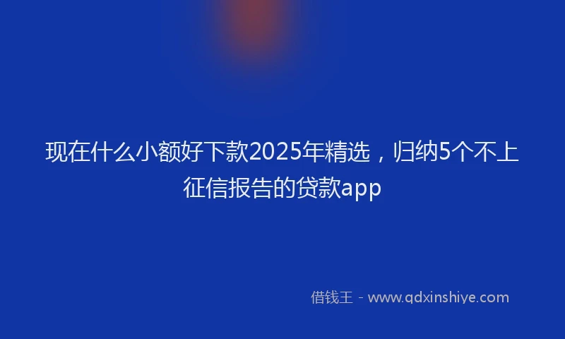 现在什么小额好下款2025年精选，归纳5个不上征信报告的贷款app