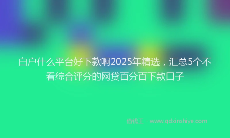 白户什么平台好下款啊2025年精选，汇总5个不看综合评分的网贷百分百下款口子