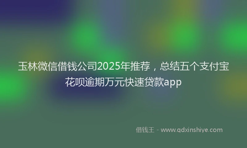 玉林微信借钱公司2025年推荐，总结五个支付宝花呗逾期万元快速贷款app