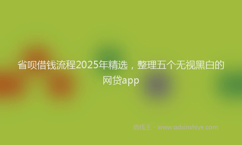 省呗借钱流程2025年精选，整理五个无视黑白的网贷app