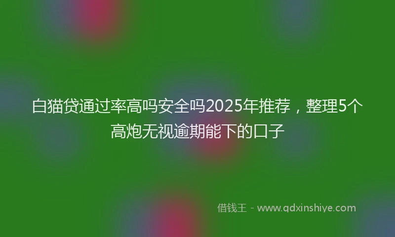 白猫贷通过率高吗安全吗2025年推荐，整理5个高炮无视逾期能下的口子