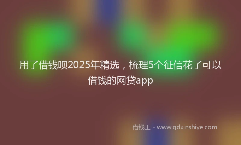 用了借钱呗2025年精选，梳理5个征信花了可以借钱的网贷app