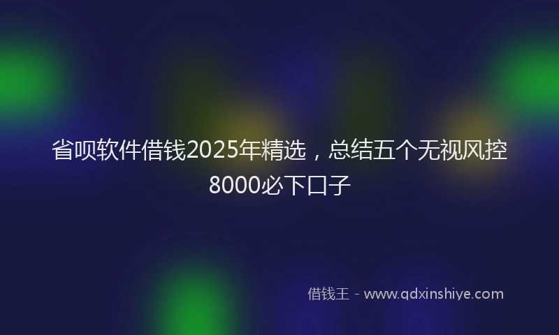 省呗软件借钱2025年精选，总结五个无视风控8000必下口子