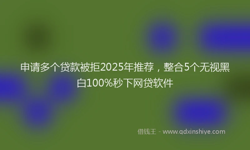 申请多个贷款被拒2025年推荐，整合5个无视黑白100%秒下网贷软件