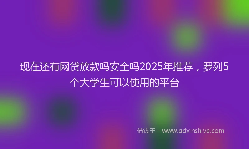 现在还有网贷放款吗安全吗2025年推荐，罗列5个大学生可以使用的平台