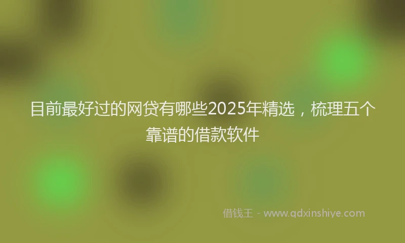 目前最好过的网贷有哪些2025年精选，梳理五个靠谱的借款软件