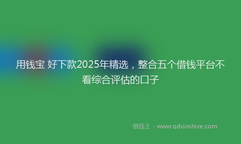 用钱宝 好下款2025年精选，整合五个借钱平台不看综合评估的口子