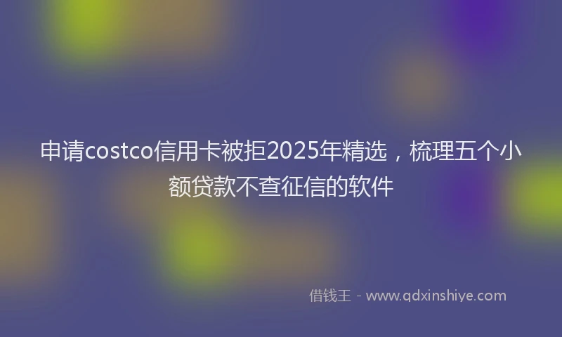 申请costco信用卡被拒2025年精选，梳理五个小额贷款不查征信的软件