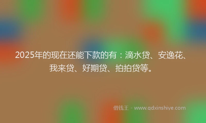 2025年的现在还能下款的有：滴水贷、安逸花、我来贷、好期贷、拍拍贷等。