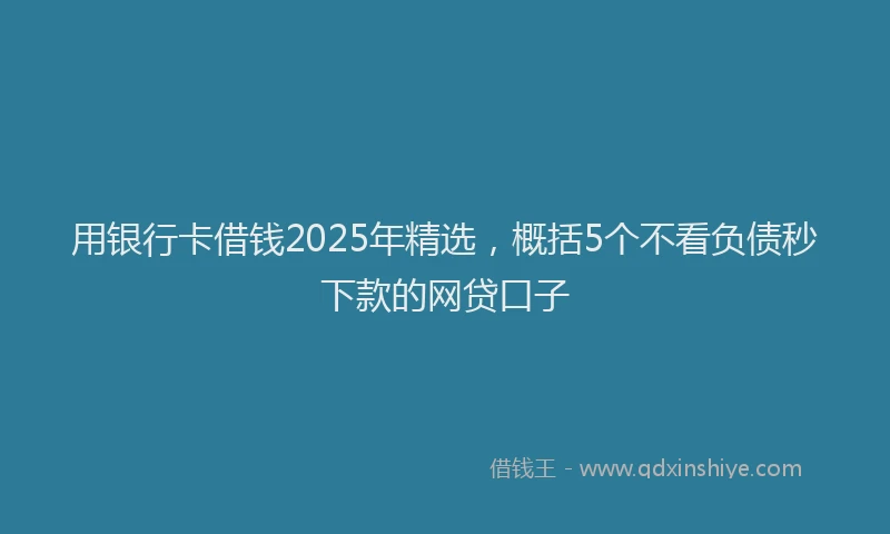 用银行卡借钱2025年精选，概括5个不看负债秒下款的网贷口子