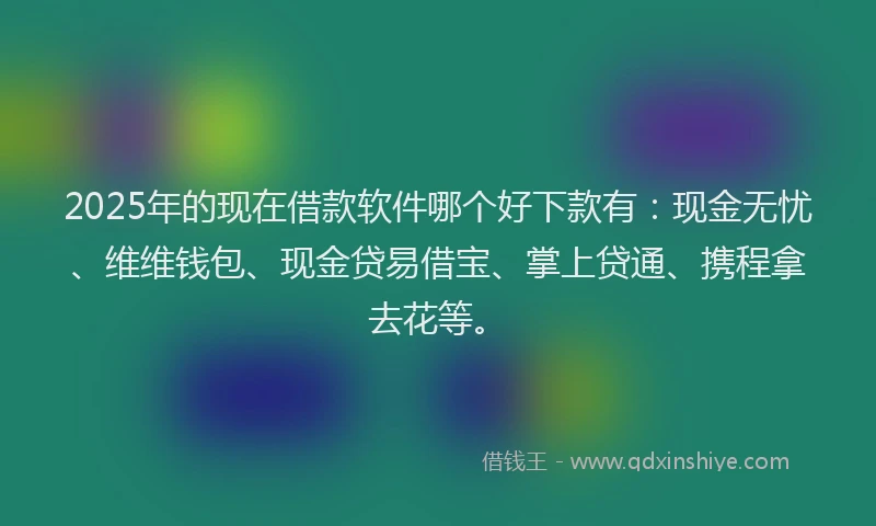 2025年的现在借款软件哪个好下款有：现金无忧、维维钱包、现金贷易借宝、掌上贷通、携程拿去花等。