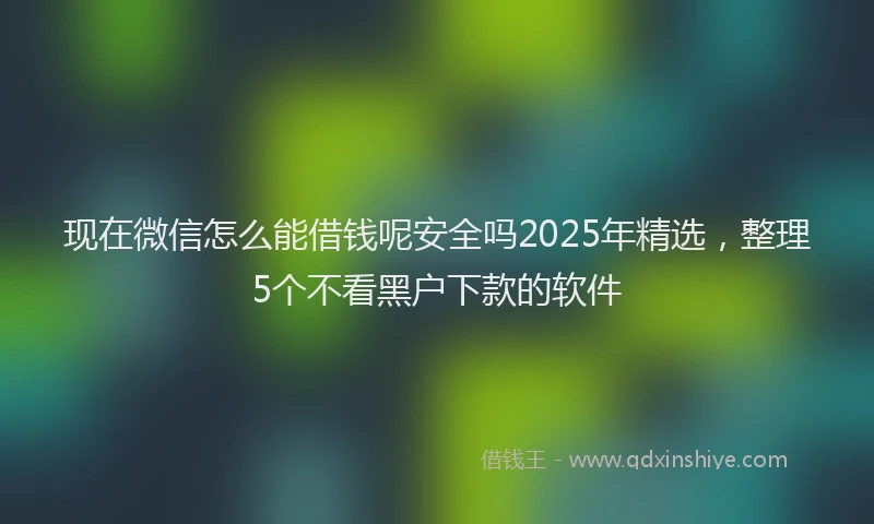 现在微信怎么能借钱呢安全吗2025年精选，整理5个不看黑户下款的软件