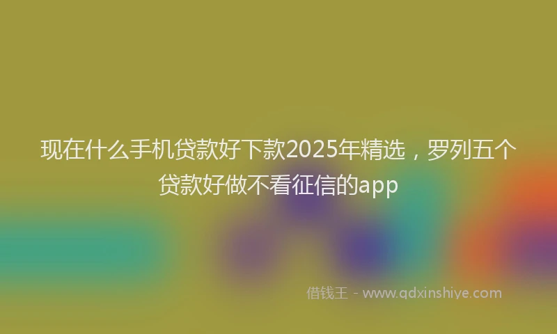 现在什么手机贷款好下款2025年精选，罗列五个贷款好做不看征信的app