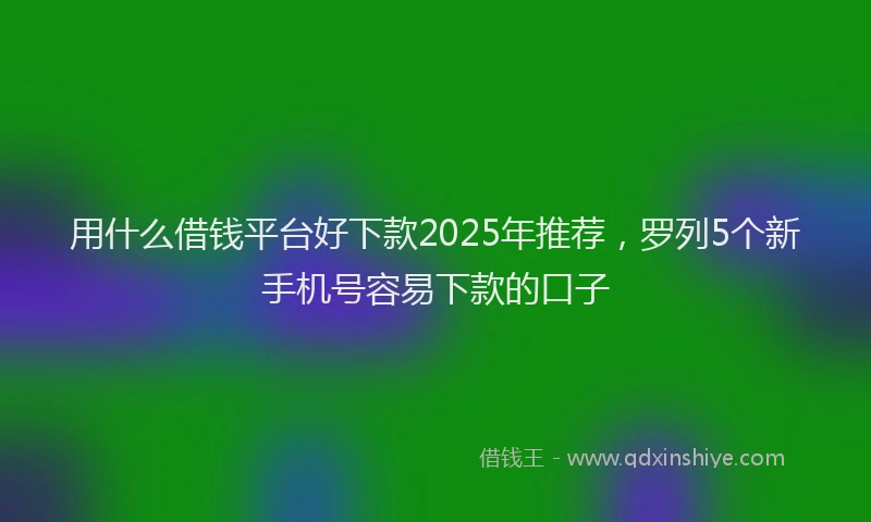 用什么借钱平台好下款2025年推荐，罗列5个新手机号容易下款的口子