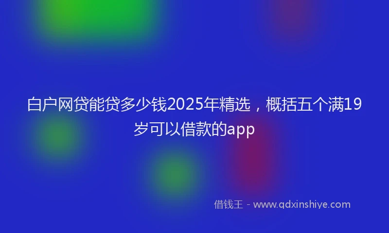 白户网贷能贷多少钱2025年精选，概括五个满19岁可以借款的app