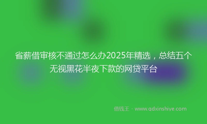 省薪借审核不通过怎么办2025年精选，总结五个无视黑花半夜下款的网贷平台