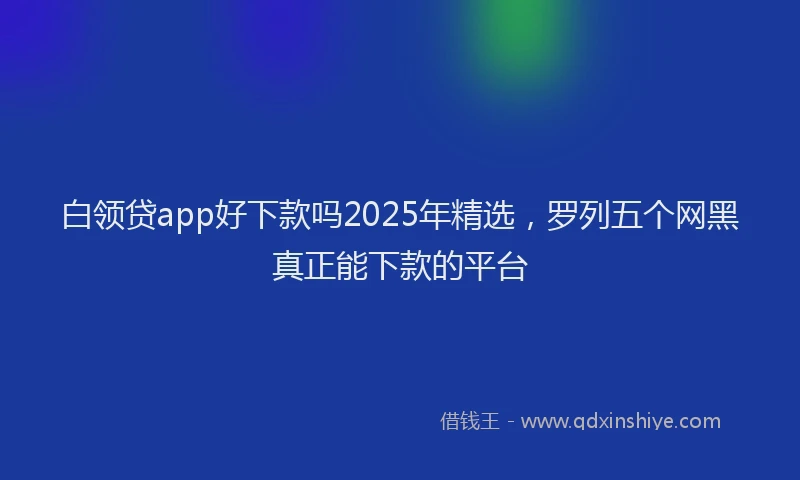 白领贷app好下款吗2025年精选，罗列五个网黑真正能下款的平台