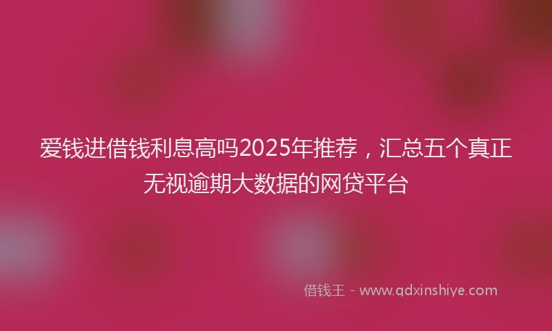 爱钱进借钱利息高吗2025年推荐，汇总五个真正无视逾期大数据的网贷平台