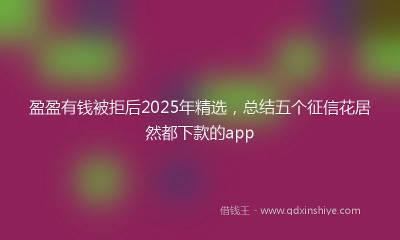 盈盈有钱被拒后2025年精选，总结五个征信花居然都下款的app